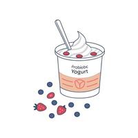 Nutritious Probiotic Yogurt Healthy Option vector