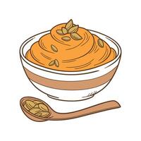 Creamy Pumpkin Puree for Nutritional Meals vector