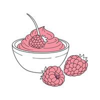 Tasty Raspberry Mash Healthy Snack vector