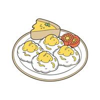 Yummy Scrambled Egg with Cheese for Healthy Snacking vector