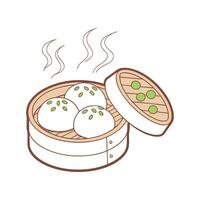 Nutritious Soft Brown Rice Balls with Peas for Healthy Treats vector