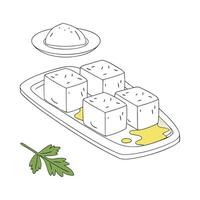 Nutritious Soft Cheese Cubes Healthy Option vector