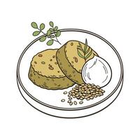 Yummy Soft Cooked Lentil Patty Mash for Healthy Snacking vector