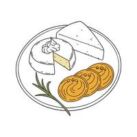 Creamy Soft Goat Cheese with Mashed Sweet Potato for Nutritional Meals vector