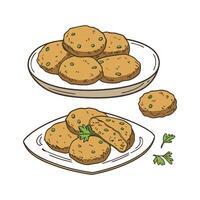 Nutritious Soft Lentil Fritters Healthy Snack. vector