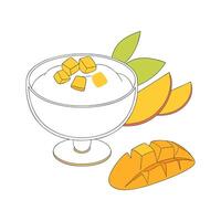 Yummy Soft Mango Almond Milk Pudding for Healthy Snacking vector