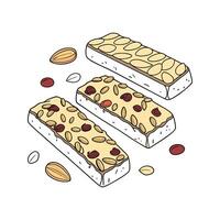 Nutritious Soft Mashed Granola Bars Healthy Snack vector