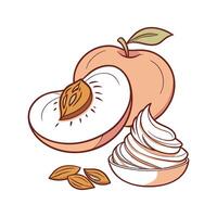 Delicious Soft Mashed Peach Almond Butter Mix Flavorful Delight vector