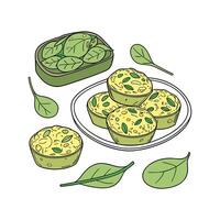 Nutritious Soft Quinoa Spinach Bites for Healthy Treats vector
