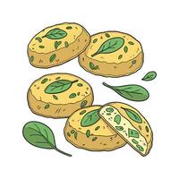 Creamy Soft Quinoa Spinach Fritters for Nutritional Meals vector
