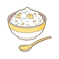 Yummy Soft Rice Scrambled Egg Mash for Healthy Snacking vector