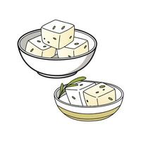 Nutritious Soft Scrambled Tofu Healthy Snack vector