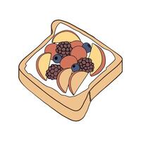 Nutritious Soft Toast with Mashed Fruit for Healthy Treats vector