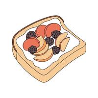 Creamy Soft Toast with Mashed Fruit for Nutritional Meals vector