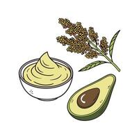 Nutritious Sorghum Avocado Puree Healthy Option vector