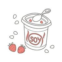 Nutritious Soy Yogurt Healthy Option vector