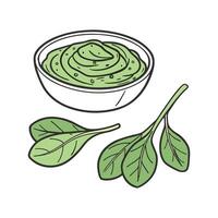 Nutritious Spinach Puree on a White Background vector