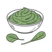 Yummy Spinach Puree for Healthy Snacking vector