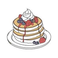Yummy Whole Wheat Pancakes with Yogurt for Healthy Snacking vector