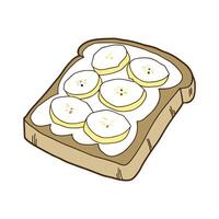 Delicious Whole Wheat Toast with Mashed Banana for Kids vector