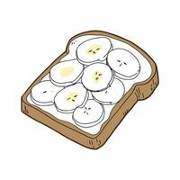 Nutritious Whole Wheat Toast with Mashed Banana for Healthy Treats vector