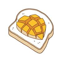 Yummy Whole Wheat Toast with Mashed Mango for Healthy Snacking vector