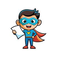 Creative Illustration of Child with Paper Mask vector