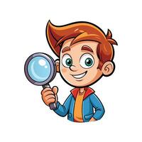 Creative Boy with Magnifying Glass Illustration vector