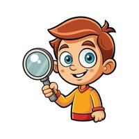 Boy with Magnifying Glass Illustration vector