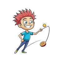 Child Laughing while Playing with YoYo vector