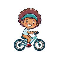 Child Riding Bicycle with a Smile vector