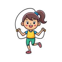 Child Enjoying Play with Skipping Rope vector