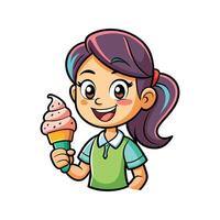 Child with Toy Ice Cream Cone and Joyful Play vector