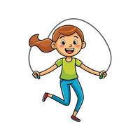Child Skipping Rope with Joy vector