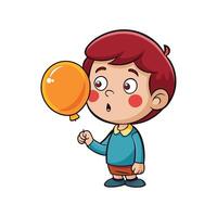 Girl Smiling While Working on a Balloon vector