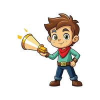 Child Exploring the Dark with a Flashlight vector