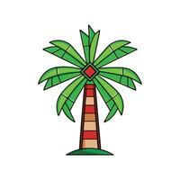 Realistic Windmill Palm Tree Bold Outline Design 2 vector
