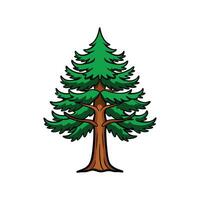 Realistic Yew Tree Bold Outline Design 3 vector