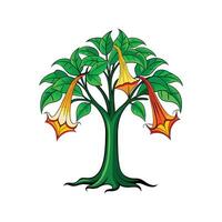 Elegant Angels Trumpet Tree Design vector