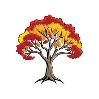 Distinctive Flame Tree Outline Design vector