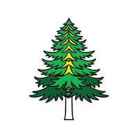 Stylish Austrian Pine Tree Outline vector