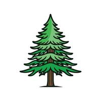 Elegant Outline of Austrian Pine Tree vector
