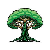 Bold Design of Banyan Tree Outline vector