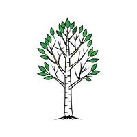 Charming Birch Tree Bold Outline vector