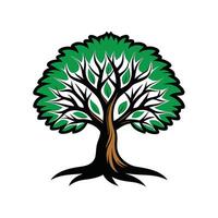 Unique Black Locust Tree Design Outline vector