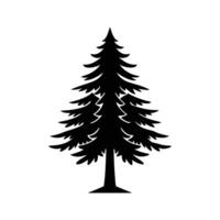 Bold Outline of Black Spruce Tree vector