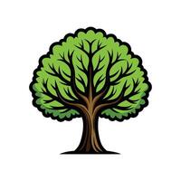 Unique Bold Outline of Black Walnut Tree vector