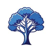 Elegant Outline of Blue Mahoe Tree vector