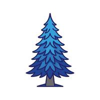 Stylish Blue Spruce Tree Outline vector