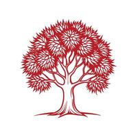 Stylish Outline of Chinese Chestnut Tree vector